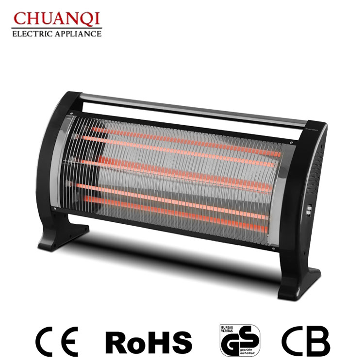 2000 W 2 nagy cső és 2400 W 3 kis cső Quartz Heater Plus fogantyúval